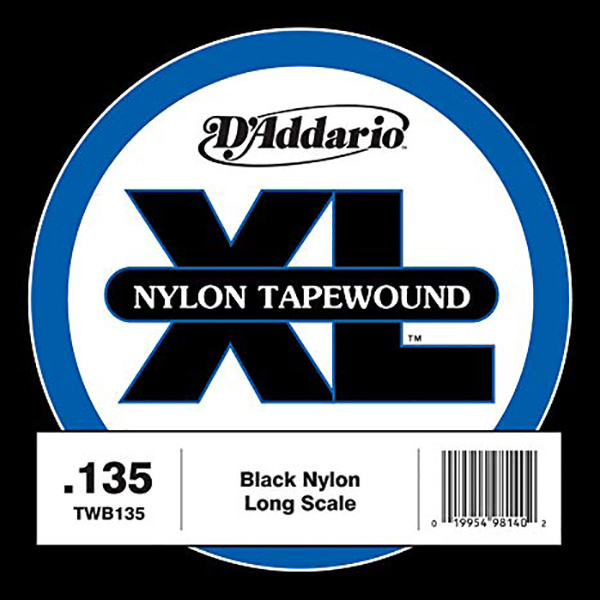 TWB135 Tapewound Отдельная струна для бас-гитары, нейлоновая оплетка, 135, D'Addario  #1