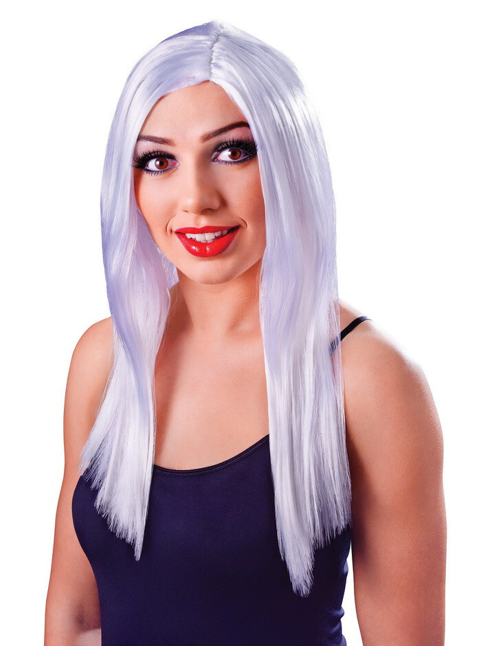 Карнавальный парик в белом цвете 45см/ парик колдуньи/парик ведьмы/парик на хэллоуин/парик белый/парик #1