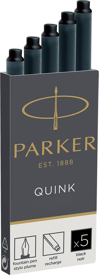 Parker Картридж с чернилами для перьевой ручки QUINK LONG цвет черный 5 шт  #1