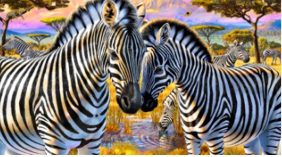 Картина по номерам Зебры на фоне африканского пейзажа 40x50 WA3992  #1