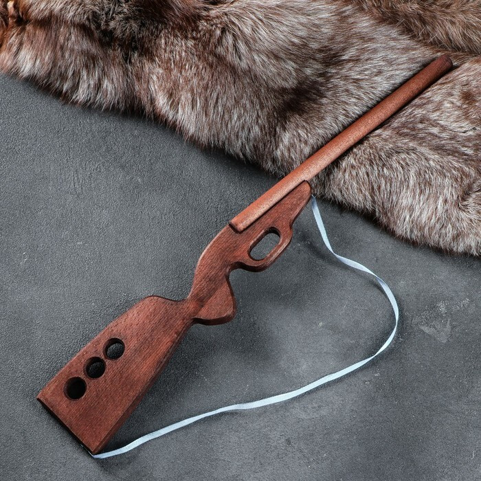 Сувенирное деревянное оружие "Ружьё охотничье", чёрное, 60 см, массив бука  #1