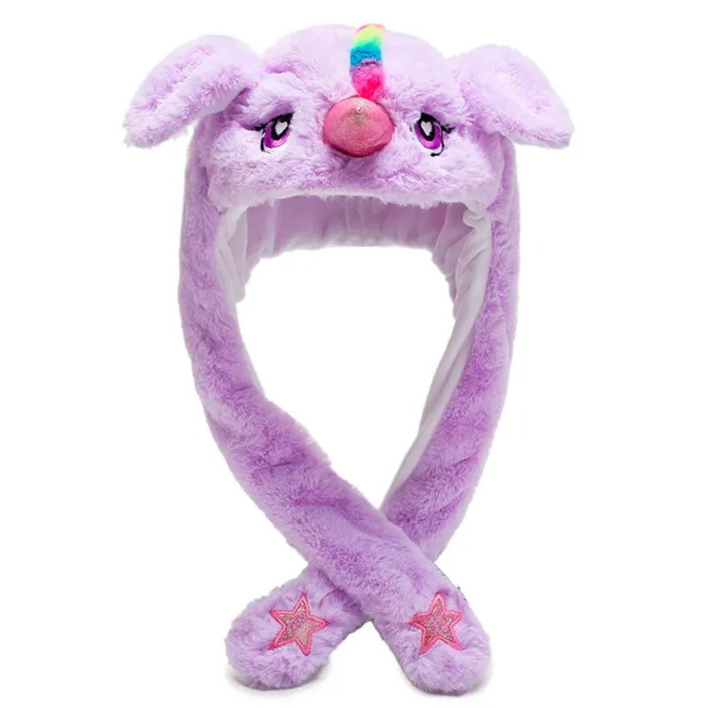 Шапка Фиолетовый Единорог с двигающимися ушами светящаяся JETOK  #1