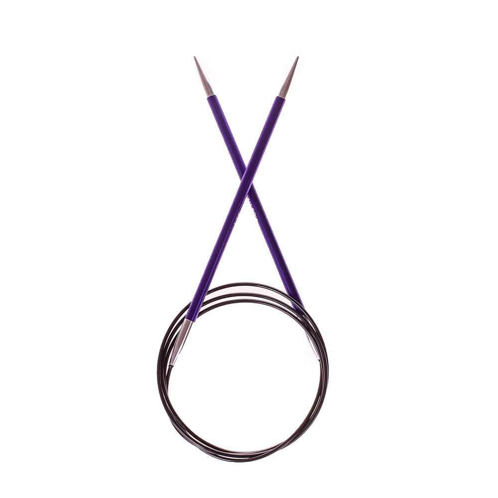 47160 Спицы круговые для вязания с эластичной гибкой леской 100 х 4.50 мм Zing KnitPro  #1