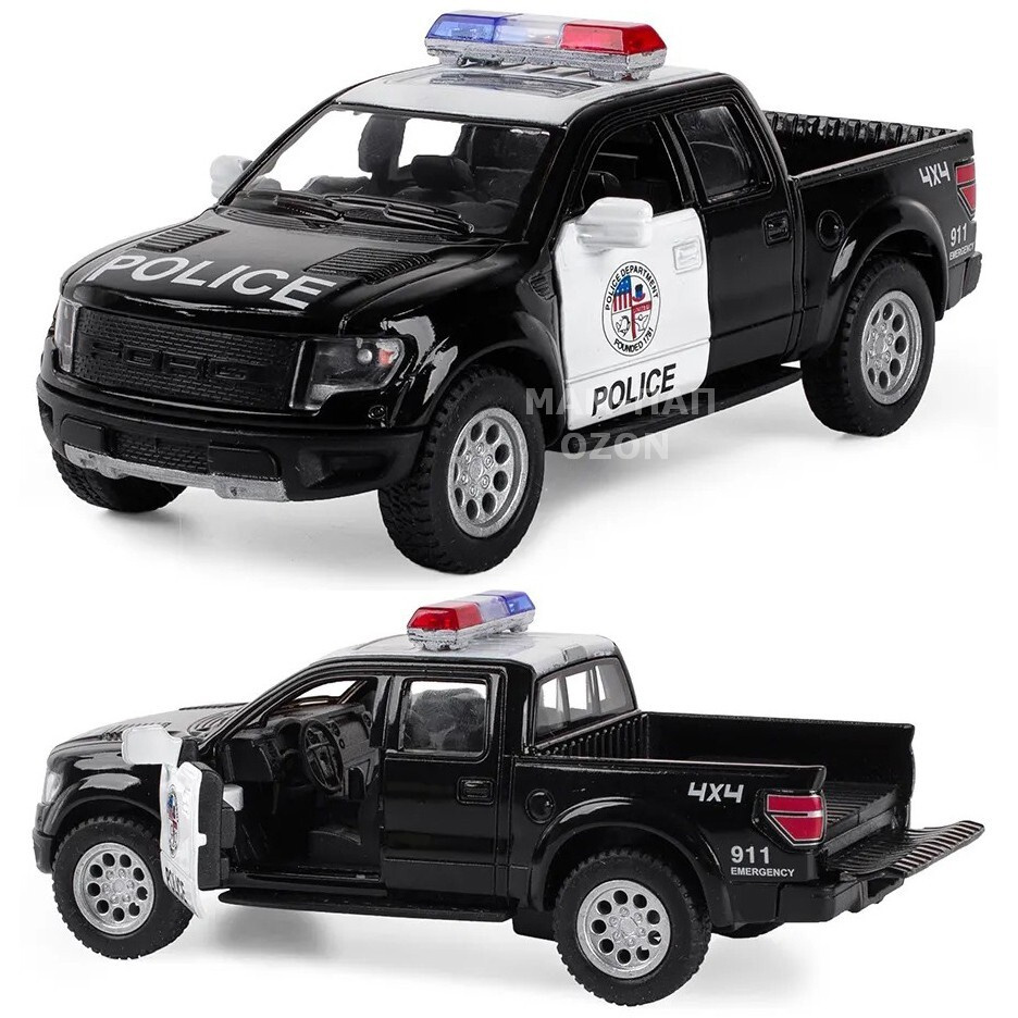 Машинка металлическая Kinsmart 1:46 2013 Ford F-150 SVT Raptor Police (Форд Раптор) Полиция 5365DPKT #1