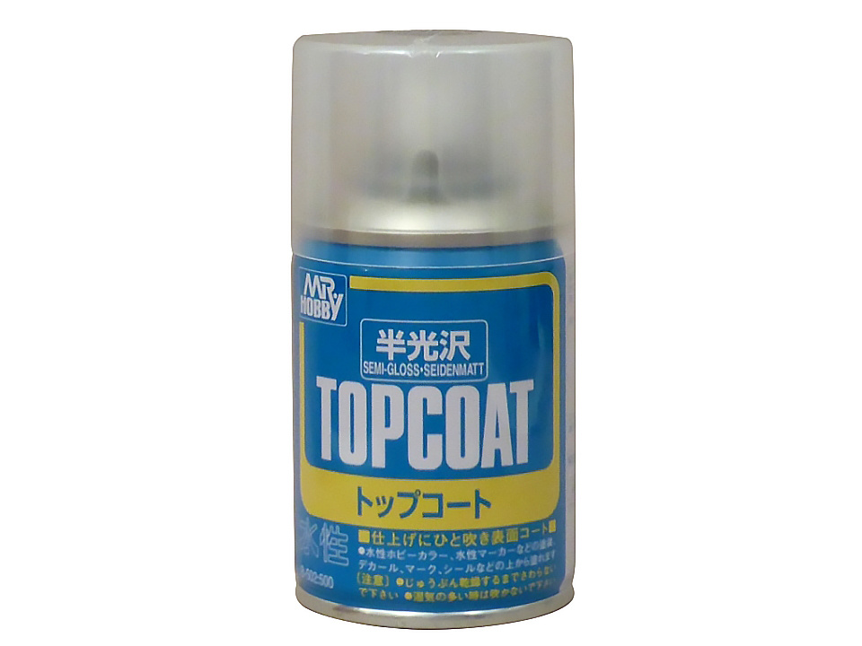 Mr.Hobby B-502 Лак полуглянцевый аэрозольный Topcoat Semi-gloss Spray 86 мл  #1