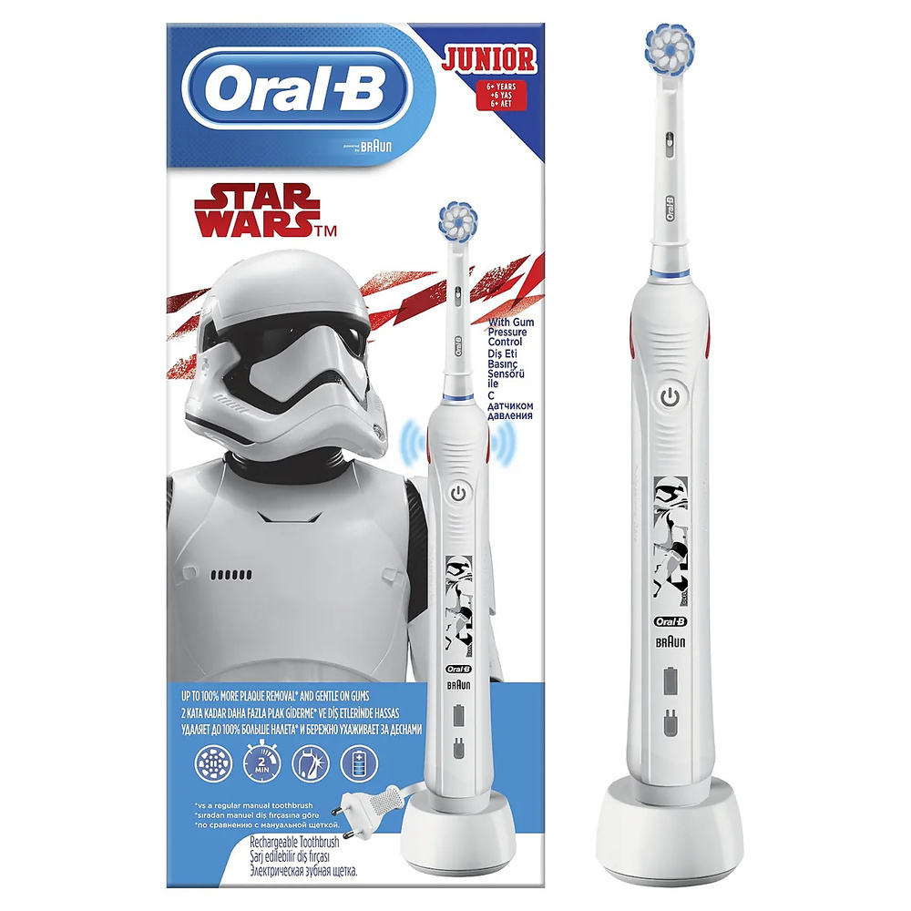 Электрическая зубная щетка Oral-B Junior Звездные Войны , белый  #1