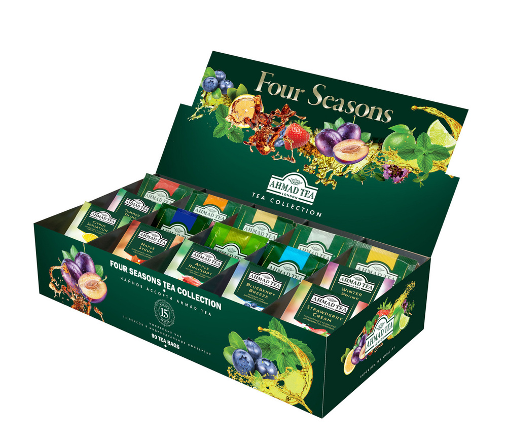 Набор чая Ahmad Tea Four Season's Tea Collection ассорти 15 вкусов (2г х 90шт), 180г  #1