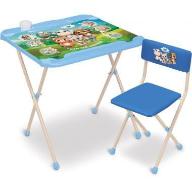 Комплект складной мебели стол и стул для комнаты мальчика и девочки "Милые малыши" / Детский набор  #1