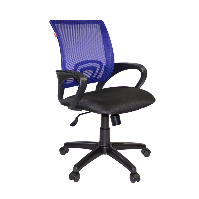 Кресло офисное Easy Chair 304, синее/черное, сетка/ткань, пластик  #1
