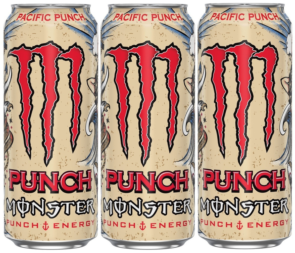 Энергетический напиток Monster Energy Pacific Punch / Монстер Пасифик Пунш 3шт. 500мл (Великобритания) #1