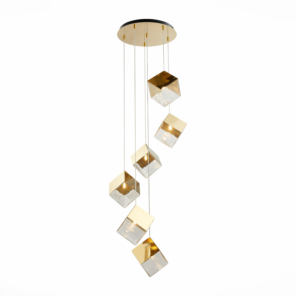 Светильник подвесной ST LUCE цвет прозрачный, золотистый коллекция RIELLO в стиле Modern цоколь G9 ламп #1