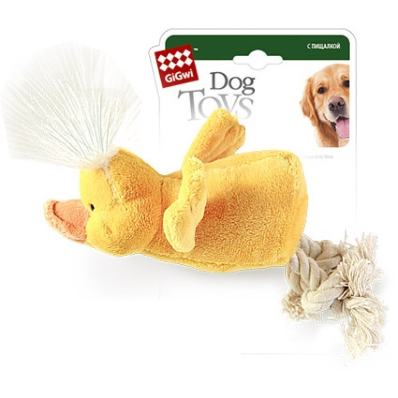 GiGwi Dog Toys / Игрушка Гигви для собак Утка Желтая с пищалкой 11 см  #1