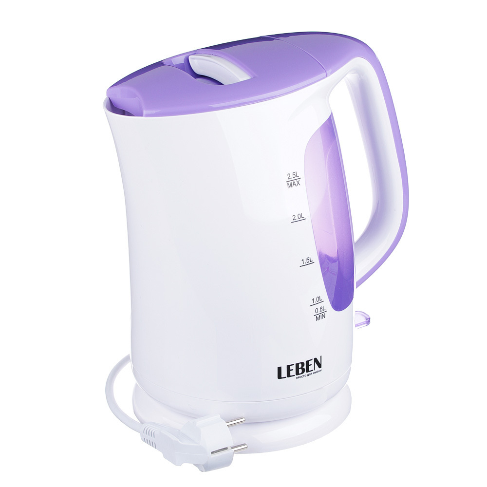 Leben Электрический чайник BT-1401, белый, фиолетовый #1