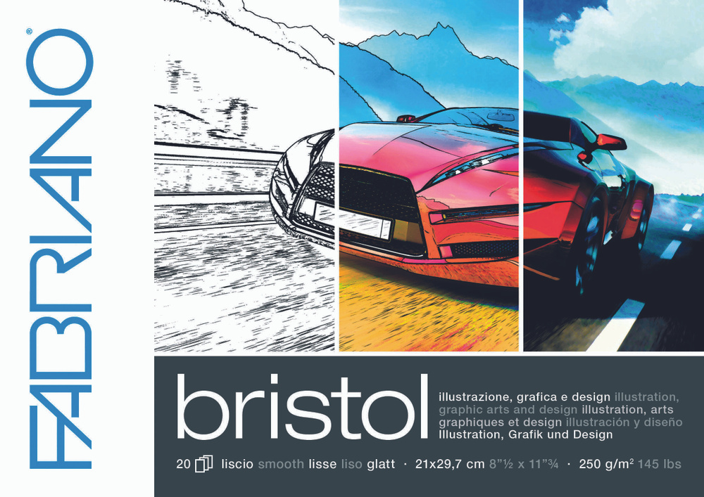 Альбом для рисования Bristol формат A4 (21x29,7 см.), плотность 240г/м2, 20 листов  #1