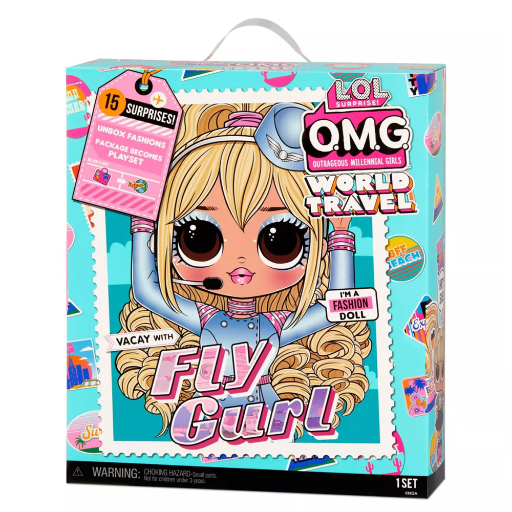 Кукла L.O.L. Surprise! OMG World Travel Fly Gurl Fashion Doll 15 сюрпризов- Стюардесса  #1