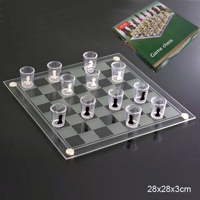 Игра настольная ''Пьяные шахматы'' стекло, поле 28х28см #1