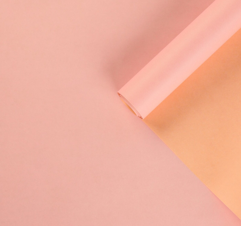 Крафт-бумага экошик с 2-сторонней покраской 0,72*2 метров, 50г, цвет розовый/персик  #1