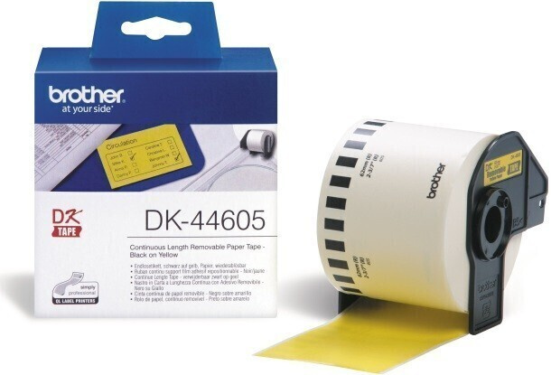 Brother DK-44605 ленточный картридж - черный на желтом, 30,48 м для принтеров Brother  #1