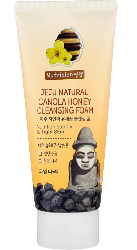 Welcos, Пенка для умывания лица Jeju Natural Canola Honey Cleansing Foam 120гр #1