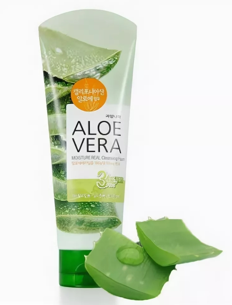 Welcos, kwailnara Пенка aloevera moisture real cleansing foam #1