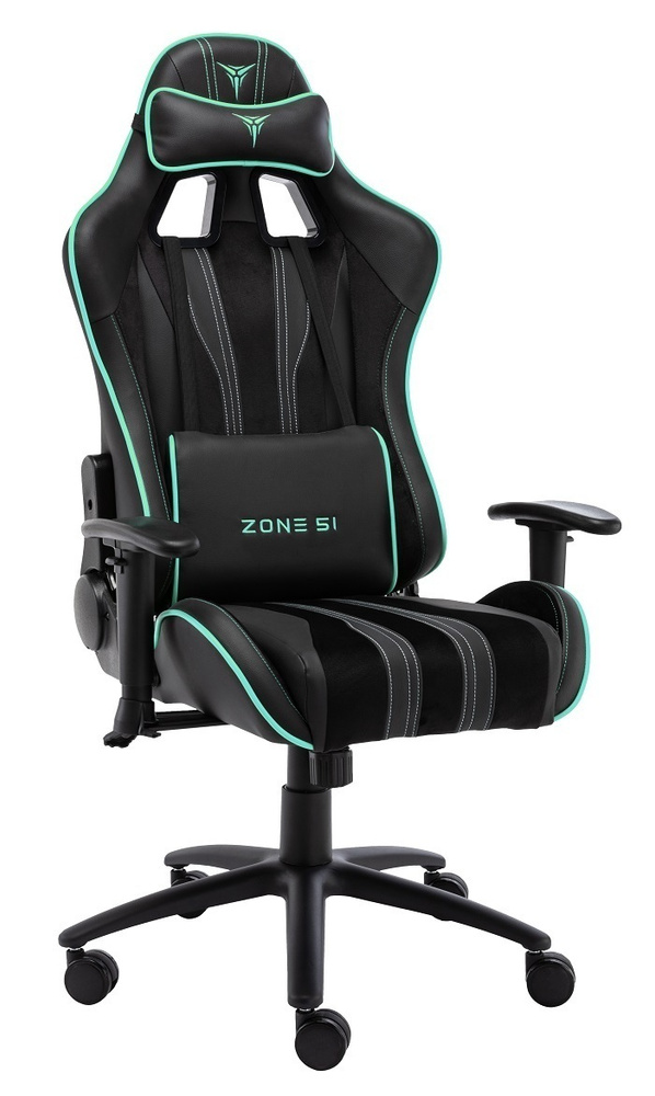 ZONE 51 Игровое компьютерное кресло GRAVITY, Экокожа, Black/Cyan #1