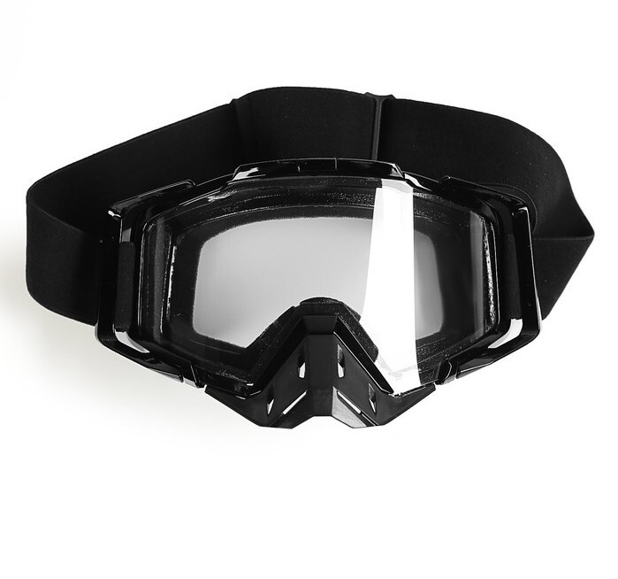 Очки-маска, со съемной защитой носа, стекло прозрачное, черные  #1