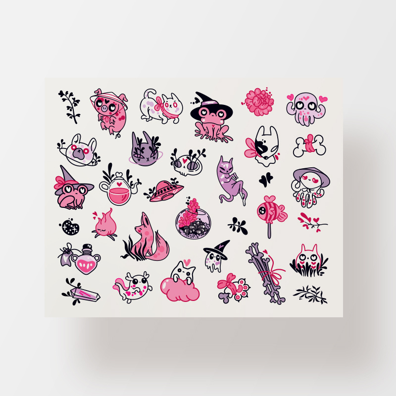 Переводная Татуировка Unicorns Out "Pink cuteness" #1