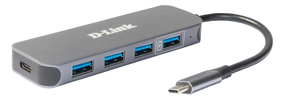 Концентратор разветвитель хаб с 4 портами USB 3.0 / USB Type-C D-Link DUB-2340/A1A  #1