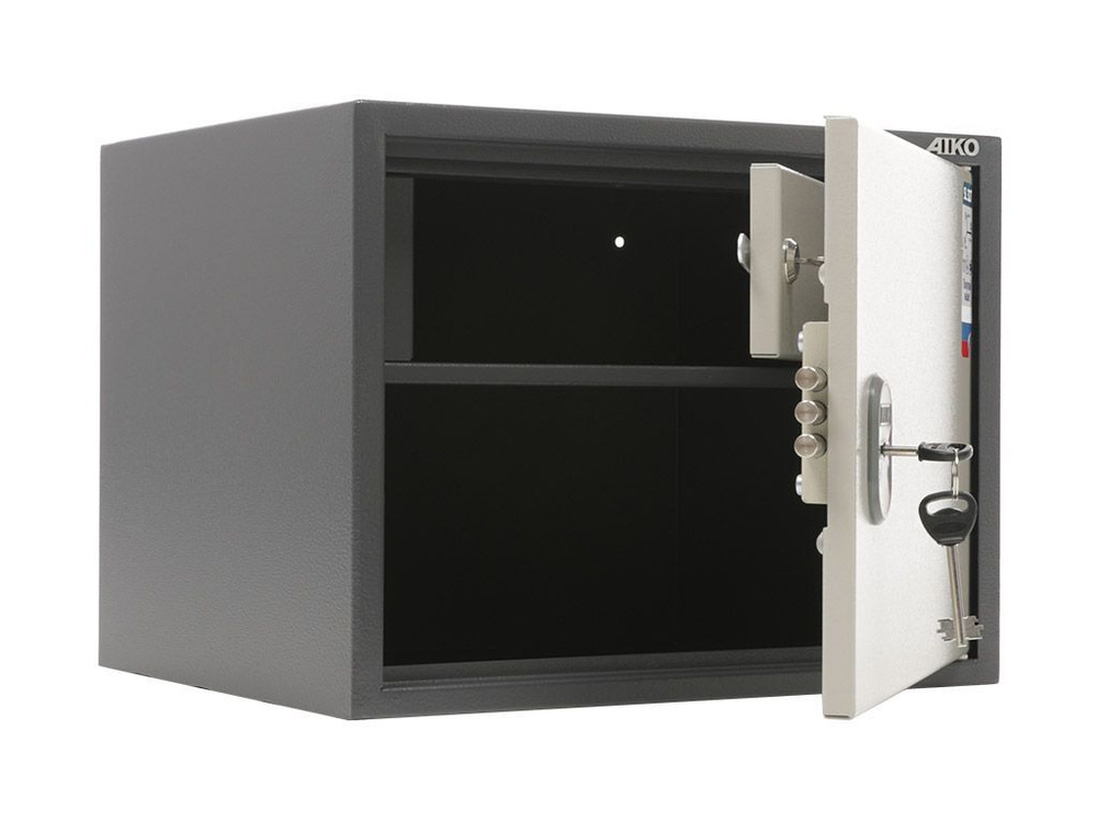Шкаф бухгалтерский K7-T GREY с ключевым замком 32x42x35 см/ сейф металлический для дома, квартиры, офиса/ #1