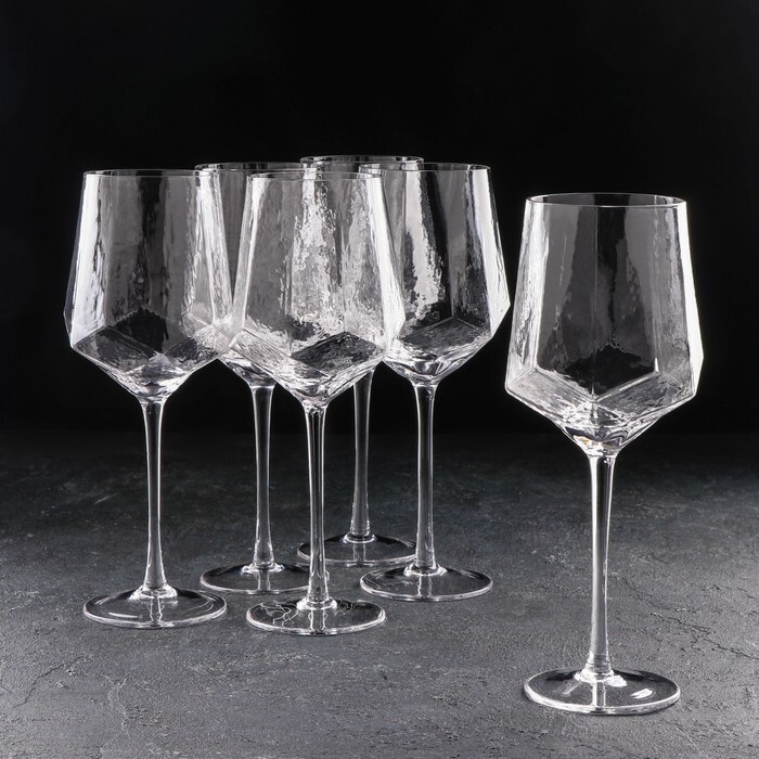 Набор бокалов для вина "Дарио", 500 мл, 7,3х25 см, 6 шт, цвет прозрачный  #1