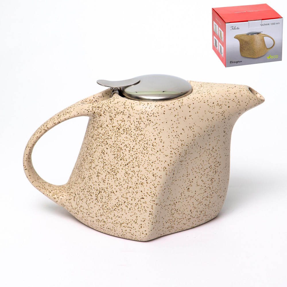 Чайник заварочный с ситом ФЕЛИЧИТА "Крошка" 1000мл, керамический  #1