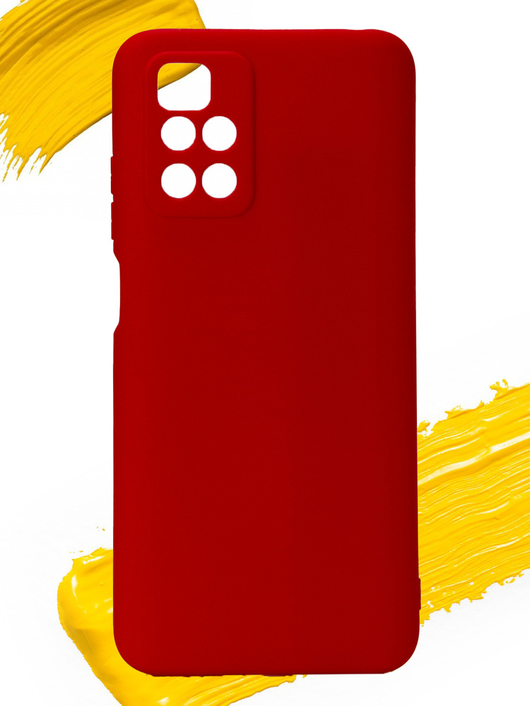 Чехол для Xiaomi Redmi 10 / чехол на редми 10 силикон матовый красный  #1