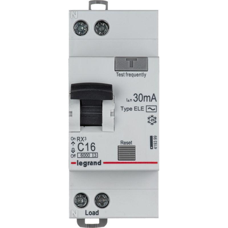 Выключатель автоматический дифференциального тока 2п (1P+N) C 16А 30мА тип AC 6кА RX3 Leg 419399  #1