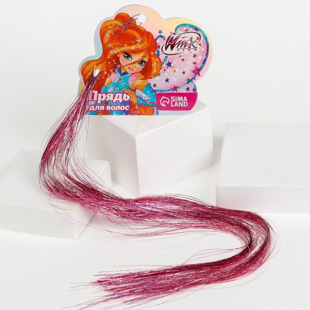 Прядь для волос блестящая розовая WINX "Блум" #1