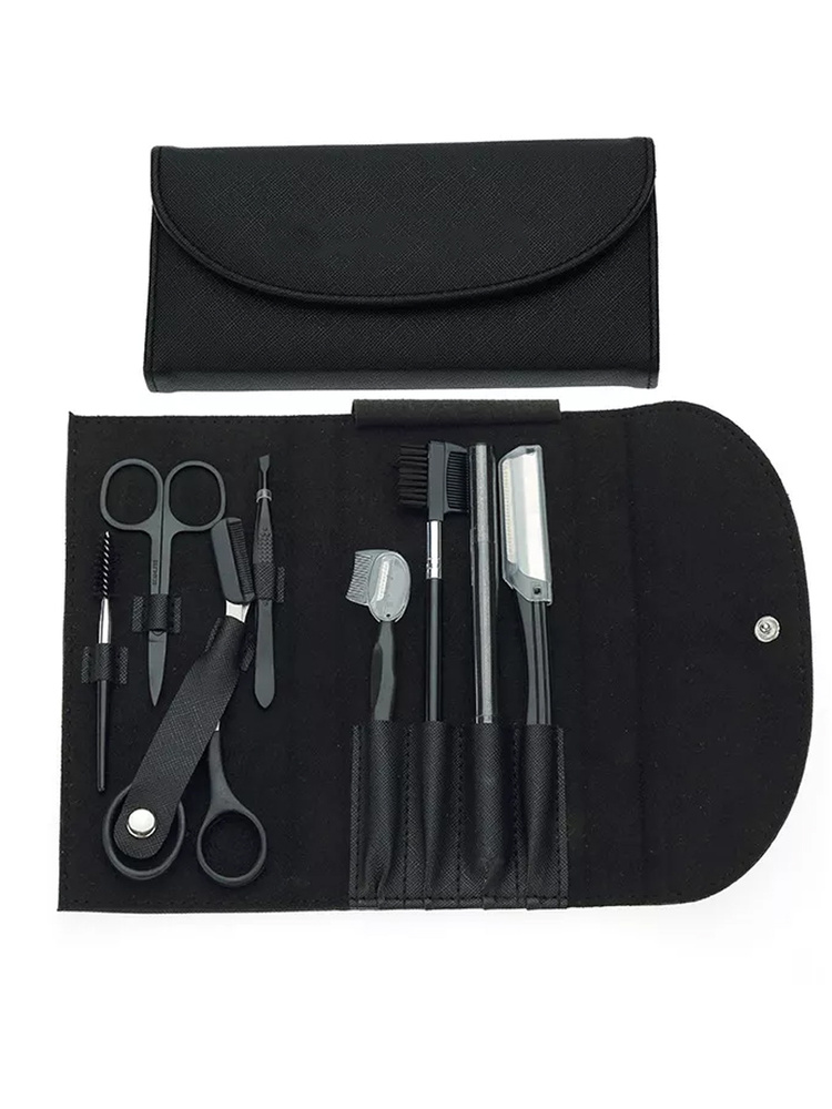 Proshka Beauty Набор для коррекции и моделирования бровей, 8 инструментов, в чехле / набор бровиста  #1