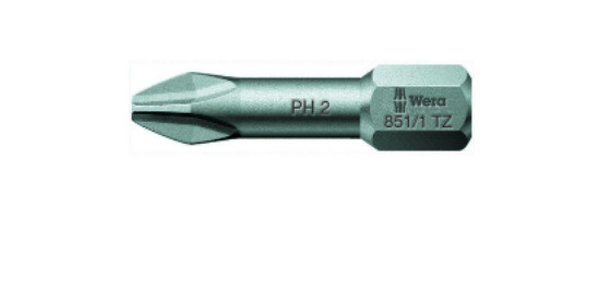 Бита торсионная WERA 851/1 TZ PH, вязкая твёрдость, 1/4" C6.3, PH 1 x 25 мм, WE-056505  #1