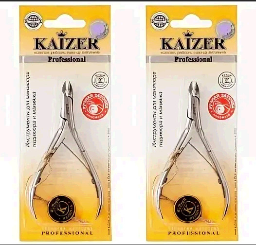 Kaizer Кусачки для маникюра цвета серебра двухпружинные 77 мм 2 штуки  #1