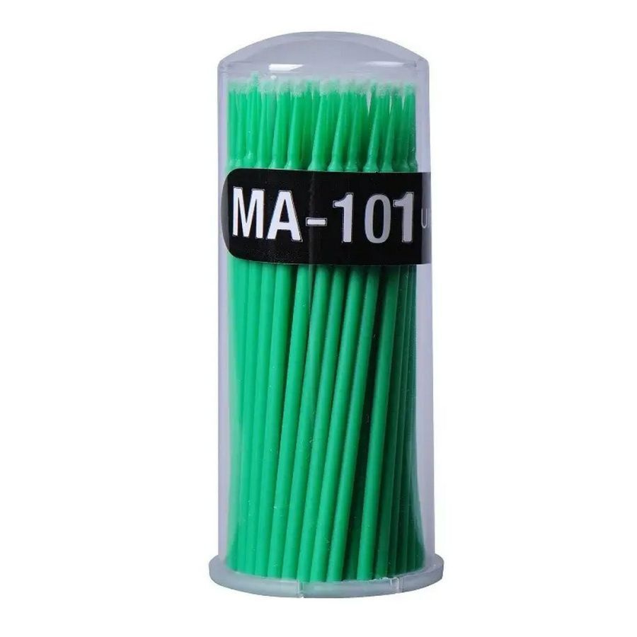 Kristaller Микробраши одноразовые для нанесения растворов / MA-101 Fine, зеленый, 100 шт  #1