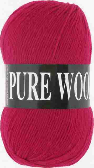 Пряжа Pure Wool Vita (Пур Вул Вита), цвет: 1758 Красный, 1 моток 100 гр., состав: 100% шерсть, длина #1