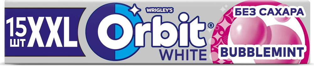 Жевательная резинка Orbit White Bubblemint XXL без сахара, 20.4 г #1