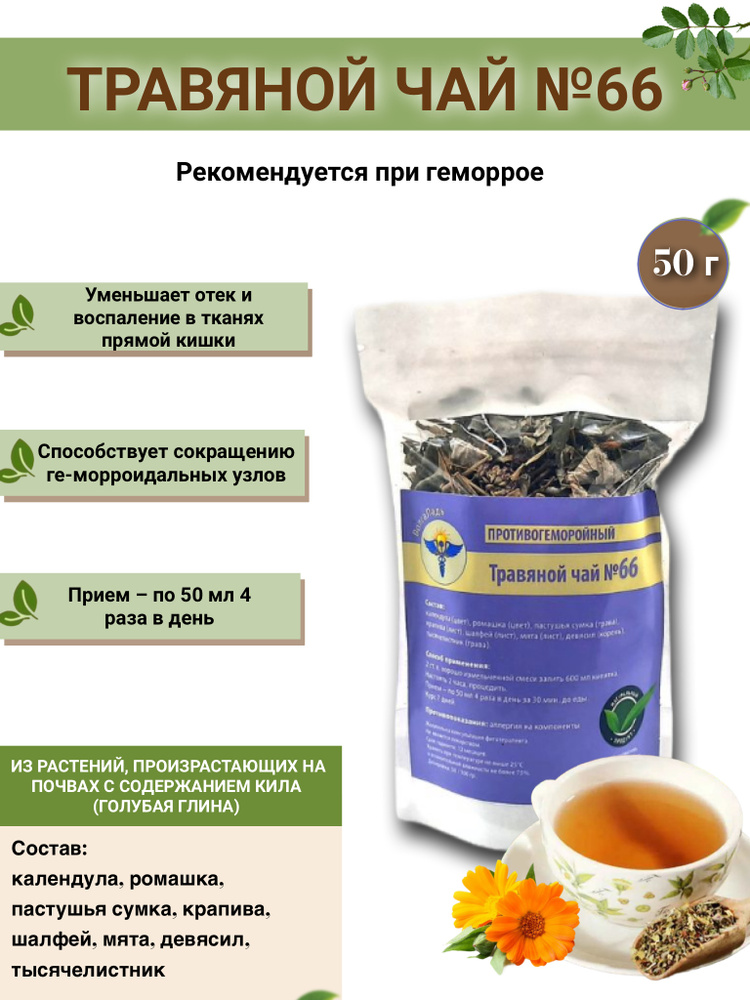 Травяной чай ВолгаЛадь № 66 Противогеморройный #1