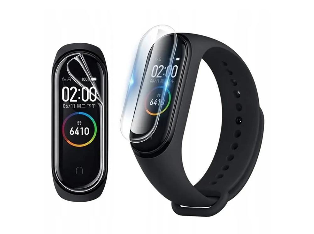 Гидрогелевая защитная пленка для Xiaomi Mi Band 7, глянцевая (КОМПЛЕКТ ИЗ 2 ШТУК)  #1