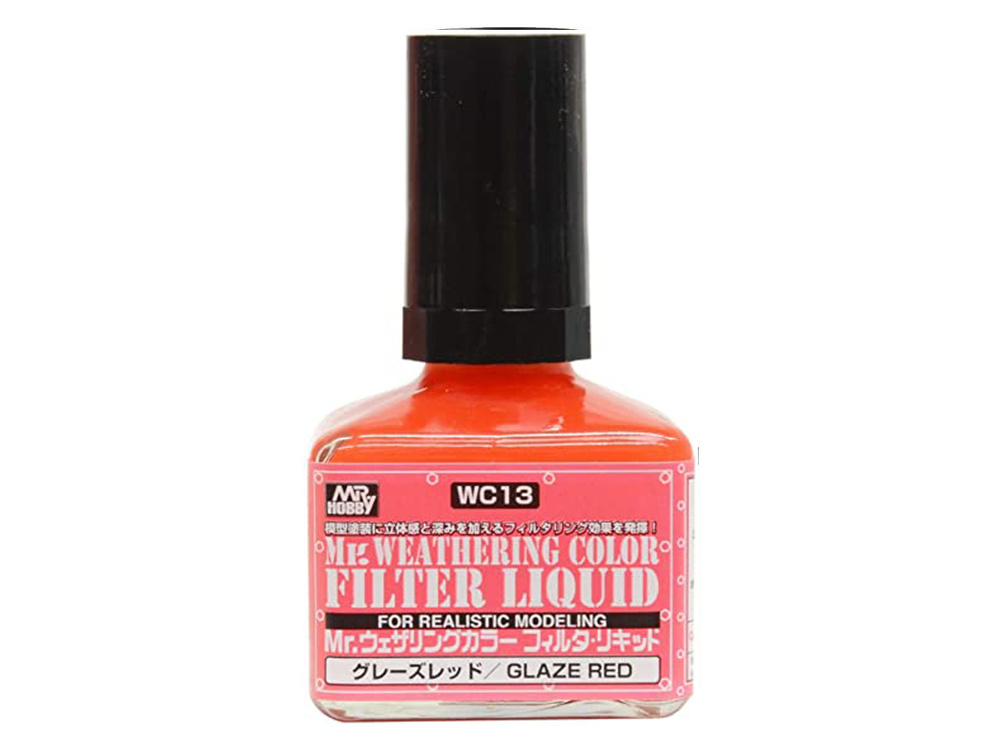 MR.HOBBY Mr.Weathering Color Liquid Glaze red Красная глазурь, Смывка для везеринга без кисточки, 40 #1