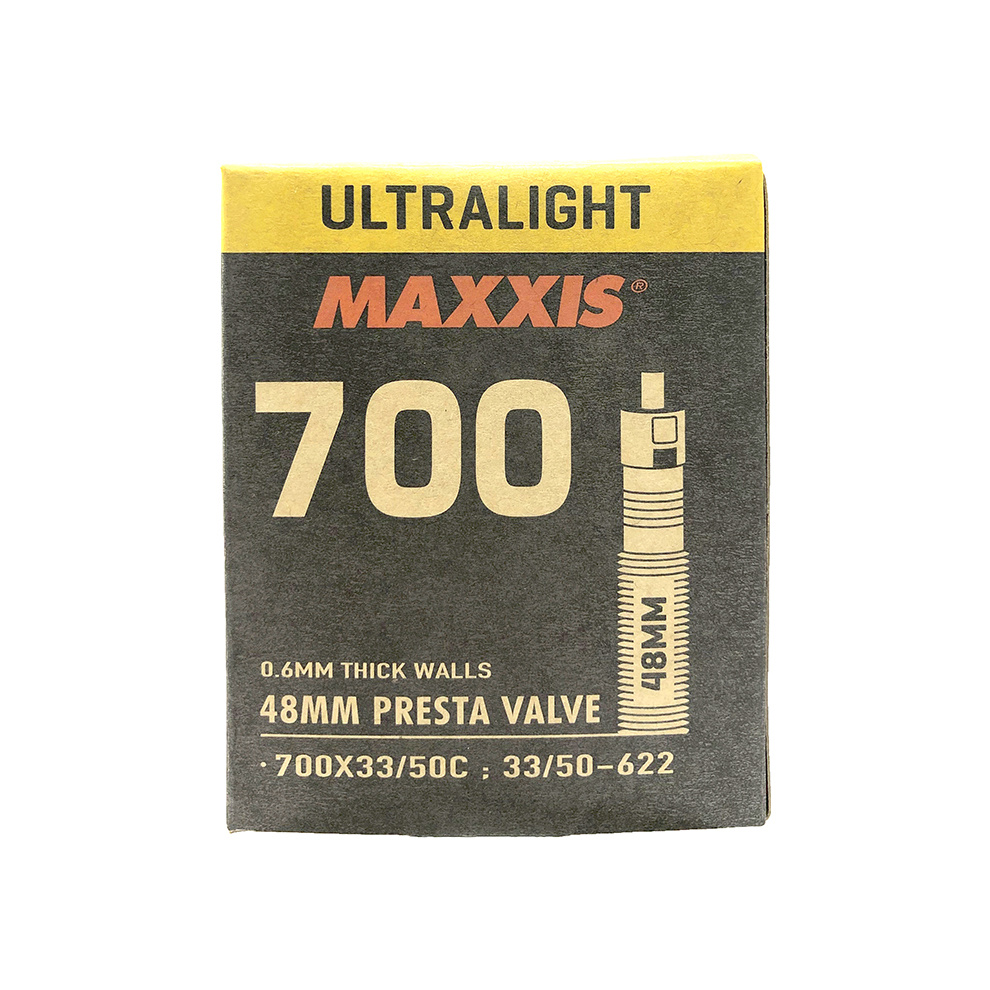 Камера 700x33/50C Maxxis Ultralight, толщина 0.6 мм, велониппель 48 мм #1
