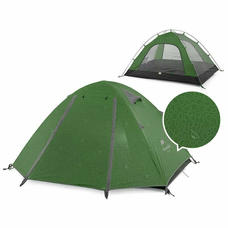 Палатка 4-местная Naturehike P-Series NH18Z044-P 210T65D, темно-зеленая, 6927595762646  #1