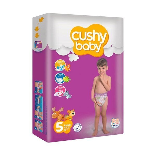Cushy Baby Детские подгузники Jumbo pack 5, Junior, 52 шт #1