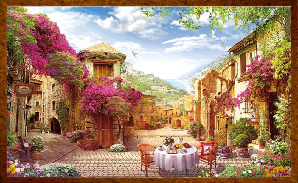 Картина-репродукция в раме 60х100 "Цветущая Италия" #1