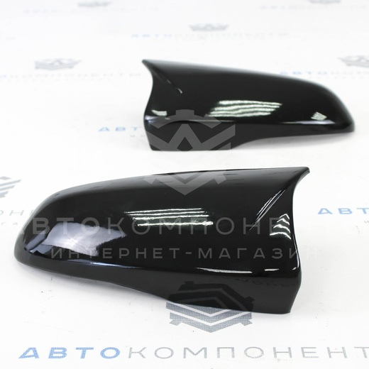 Накладки зеркал Лада Vesta (Lada Веста) в стиле BMW "М" (черный глянец)  #1