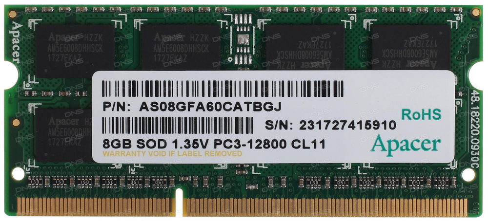 Apacer Оперативная память (DV.08G2K.KAM) SODIMM DDR3L 8ГБ 1x8 ГБ (DV.08G2K.KAM) #1