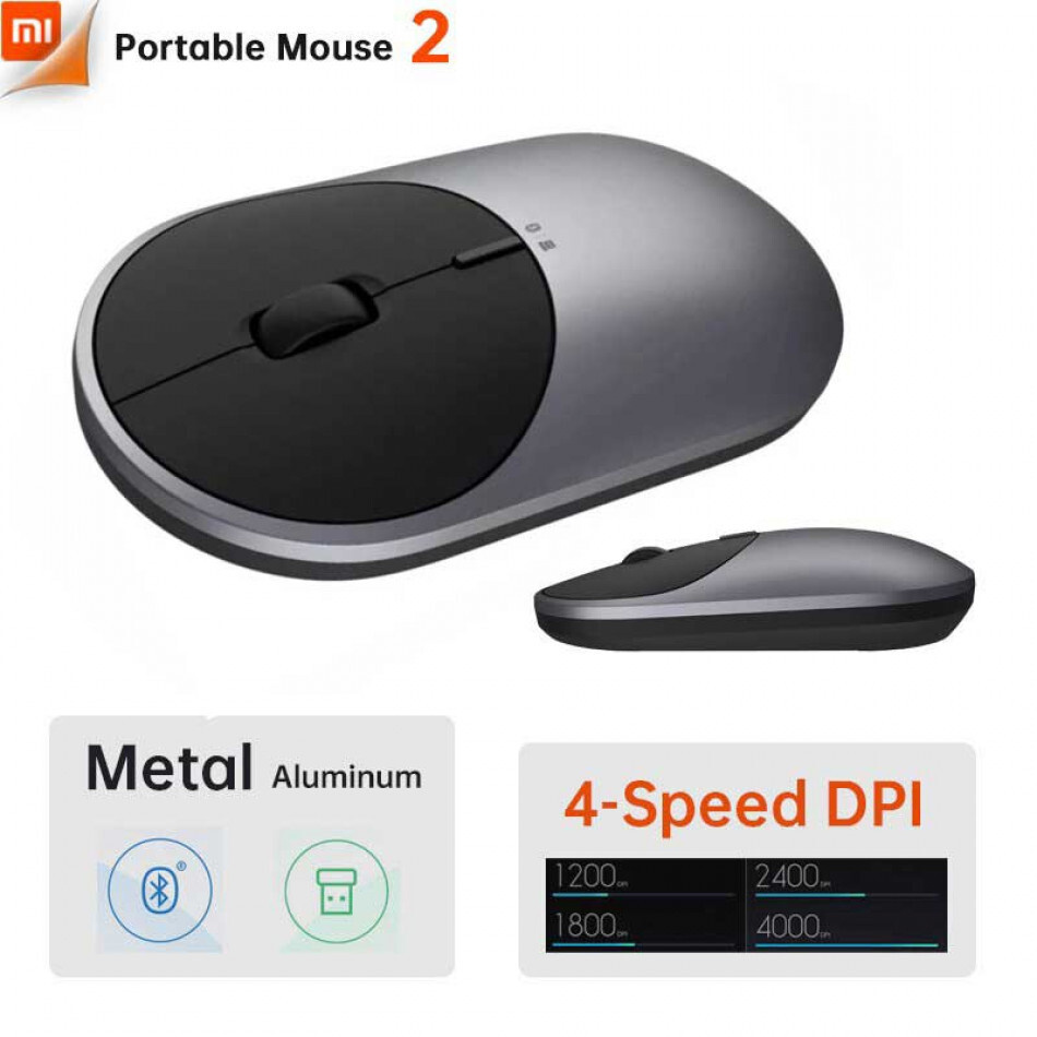 Мышка Xiaomi Mi Portable Bluetooth Mouse 2 (черная) #1